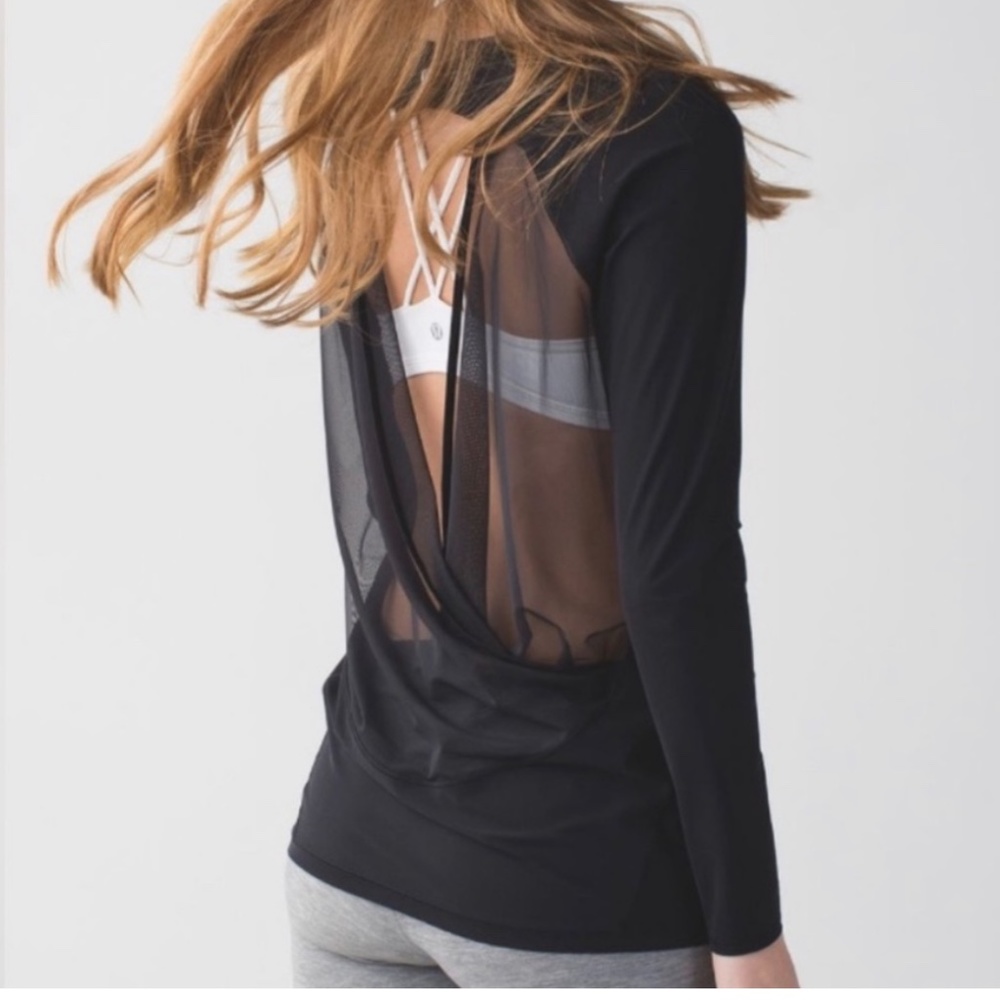 COPY - Lululemon If You're Lucky Long Sleeve Top Black, Size 6
